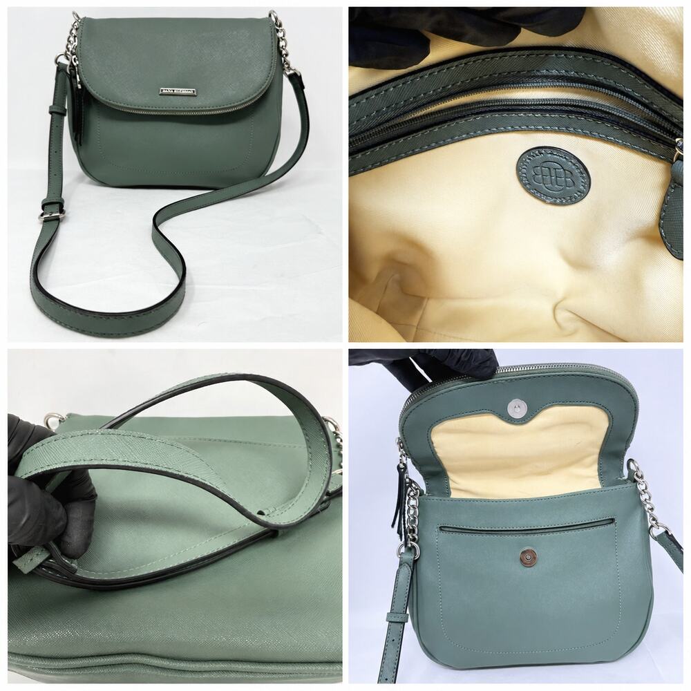 Dana Buchman Sage Green Chain Strap Crossbody Bag Flap Purse - Picture 3 of 7